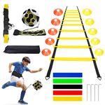 HONMOK Football Training Equipment for Kids, Football Training Set Includes Agility Ladder Football Kick Trainer Exercises Resistance Bands Football Cones, Gifts for Boys 5+ Years