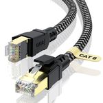 CABNEER Cat 8 Ethernet Cable 7M, High-Speed Gigabit Braided RJ45 LAN Patch Cord, 40Gbps 2000Mhz S/FTP, Lan Network Cable Compatible for Modem, Router, Faster than Cat7