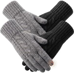 Meriknow Merino Wool Winter Gloves for Women, 2 Pairs Touch Screen
