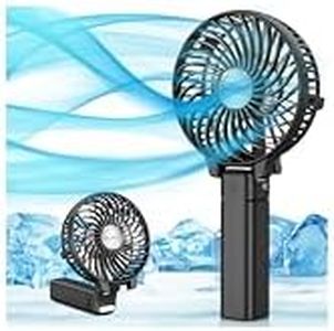 VersionTECH. Mini Handheld Fan, USB Desk Fan, Small Personal Portable Table Fan with USB Rechargeable Battery Operated Cooling Folding Electric Fan for Travel Office Room Household Black