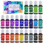 Alcohol Ink Set - 22 Colors x 0.35oz Alcohol Based Ink for Epoxy Resin Painting, Resin Petri Dish Making - Concentrated Alcohol Paint Color Dye for Resin Art, Coaster, Yupo, Tumbler Making - 10ml Each