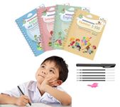 Magical Handwriting Workbooks Handwriting Practice Magic Copybook, Handwriting Aid Magic Pen Reusable Copybook Grooves Template Design for Children 1