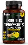 Tribulus Terrestris 6000mg High Strength Tablets Enriched with Ashwagandha - Tribulus Terrestris with 95% Sapopins - 120 Tribulus Terrestris Tablets Made in The UK by New Leaf