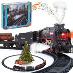 Electric Train Set with Smoke, Sound and Lights, Track Toy for Toddlers and Kids, Birthday Gift for Boys and Girls