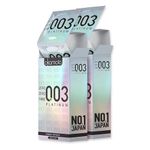 OKAMOTO Japan’s Best 003 Platinum Condoms | Thinnest Premium Condoms for Men - Made In Japan | 0.03 mm thin (2 x 10s)