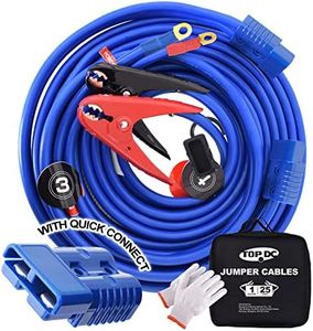 TOPDC Heavy Duty Automotive Booster Jumper Cables,1 Gauge 25 Feet 800A Booster Cables with UL-Listed Clamps, Quick Connect Plug Jumper Cables Kit for Car, SUV and Trucks with Carry Bag(TD-S02P0125)