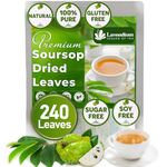 Lavendium, 240+ Premium Soursop Graviola Dried Leaves, 240-260 Natural Leaves, Whole Soursop Leaves, Wildcrafted, Graviola, Soursop, Hoja Guanabana, Soursop Loose Leaf Herbal Tea, No Gluten, Vegan