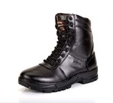 LE FORE Men's Tactical Series Leather Desert Military Boots (K2499 Black)