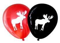 Moose Balloons (16 pcs) by Nerdy Words (Red & Black)