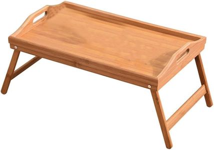 AIMALL Wooden Bamboo Folding Tray Bamboo FOLD UP Lap Tray Tea Coffee Table Breakfast, Portable Wood Tea Coffee Table,19.7x11.8x1.6 Inches