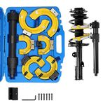 VEVOR Strut Spring Compressor Set, Macpherson Strut Spring Compressor Kit, Interchangeable Fork Strut Coil Extractor Remover Tool, with Yellow Protective Sleeve and Carrying Case