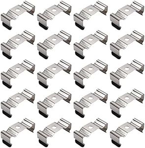 Othmro 100-Pack T8 Clips Bracket Hanger for LED Light Tube, LED Fluorescent Tube Light Fixture, Nickel-plated Manganese Steel