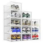 12 Pack Shoe Storage Bins, Clear Pl
