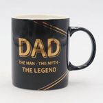 Dad Mug Gifts for Dad Presents Thoughtful Gifts for Dad Cup Quality Bone China Mug Gold and Black Best Dad Birthday Christmas Father’s Day The Man-The Myth-The Legend