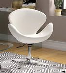 Finch Fox Aluminium Swan Mid-Century Modern Living Room Swivel Lounge Chair - White