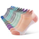 YOJOOM Trainer Running Socks Women 5 Pairs ankle Athletic Socks for Womens Cushioned Breathable Cotton Ladies Socks Low Cut Nonslip Sports Socks(Multicolour 3-5)