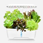 Hydroponics Growing System, GREENFEAST Indoor Herb Garden Starter Kit with LED Grow Light, Smart Germination Kit Garden Planter for Family Home Kitchen with Cycle Timing Function (06 pods, White)