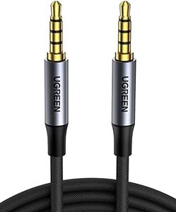 UGREEN 3.5mm Audio Cable Braided 4-Pole Stereo Auxiliary Aux TRRS Jack Shielded Male to Male Cord Compatible for iPhone, iPad, Phones, Tablets, Car Home Stereos, Sony Headphones, Speaker, 1M