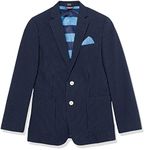 Tommy Hilfiger Boys' Blazer Suit Jacket, Button Closure, Notch Lapel & Front Flap Pockets, Flag Blue, 8