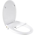 SAMODRA Bidet Toilet Seat Non Electric - Toilet Bidet Attachment UK - Japanese Toilet Seat - Self Cleaning Dual Nozzles- Brass Water Inlet,O Shape