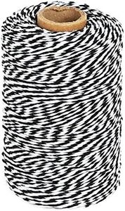 Tenn Well Black and White Twine, 200M Cotton Bakers Twine Perfect for Baking, Butchers, Crafts, Gift Wrapping, Holiday Decorations