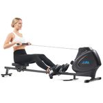 JLL Magnetic Rowing Machine for Home Gym, 16 Adjustable Resistance Levels, Quiet Workout, Compact Foldable Rower with Transport Wheels, Full Body Exercise Equipment with Free SunnyFit APP