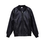 Hopscotch Boys Pu Solid Full-Sleeve Standard Length Bomber Jacket In Black Color For Ages 5-6 Years (Boa-3180142)