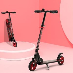 Amazon Brand - Jam & Honey- Kick Scooter for Kids Ages 6-13 Years | Foldable with 3 Adjustable Height | 2 Wheels | BIS Certified | Max Weight Capacity 50kg (Red)