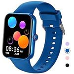 PTHTECHUS Smart Watch for Kids, Fitness Activity Tracker Smart Watch with Bluetooth Call Voice Assistant, Pedometer Sleep, Alarm Clock,100+ Sports Modes, Sport Watch for iOS Android, Blue