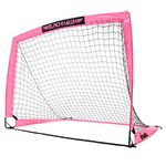 Franklin Sports Blackhawk Backyard Soccer Goal - Portable Kids Soccer Net - Pop Up Folding Indoor + Outdoor Goals - 4' x 3' - Pink