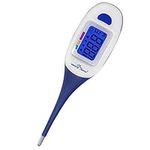 Easy@Home Digital Thermometer for Oral, Rectal or Axillary Underarm Body Temperature Measurement with backlit LCD display, waterproof flexible tip,test completion&fever Alarm,clinical accurate,EMT-026