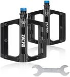 Zacro Bike Pedals of 9/16 Inch, Mountain Bike Pedals with 2 High-Speed DU Sealed Bearings, Aluminum Bicycle Flat Pedals, Non-Slip and Durable Pedals for MTB BMX Road City Curiser Bikes with Wrench