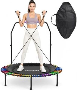 Advwin 48" Mini Trampoline Rebounder Foldable Fitness Trampoline for Adults and Kids Max Load 150kg with Elastic Ropes and Storage Bag