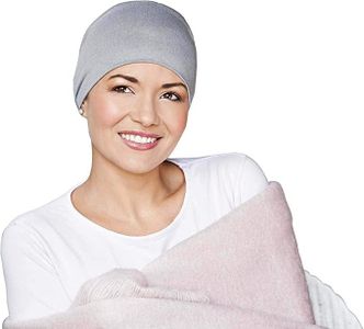 MASUMI Chemo Organic Headwear - Sleep Cap | Cancer Headwear for Men & Women with Hair Loss | Alopecia Hats & Coverings | Unisex Sleeping Hat | 95% Cotton Beanie (Colour: Grey)