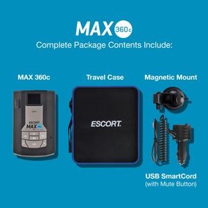 Escort MAX 360c Radar Detector – 360° Laser Detection, Wi-Fi Enabled