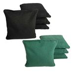 Cornhole Bags [Bean Bags] | Official Size, Weight & Materials | 6"x6", 10oz Duck, 1lb Whole Corn (Black/Green)