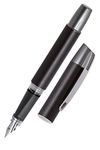 Online Ergonomic fountain pen for left handed for school/college - Campus Black - solid medium nib, soft grip part, for standard ink cartridges, refillable, for beginners/pupils/students/adults