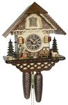 Trenkle Cuckoo Clock Black Forest house, 8 day running time, walnut