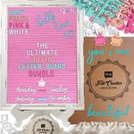 Rustic Felt Letter Board Ultimate Bundle Farmhouse Vintage White Wood Frame and Stand by Felt Creative Home Goods Changeable Message Memo Board 800+ Letter Set (Pink, 12x16)