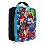 Marvel Group Avengers Insulated Kids Lunch Handle, Official Merchandise by Polar Gear – 600D Polyester, Reusable Food & Drink Thermal Cool Bag for School Nursery Snacks Picnic-Black & Blue