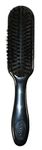 Denman D 92 Edge Tamer Soft Natural Bore Bristles Flat Hair Brush with Handle for Men and Women, Black Color