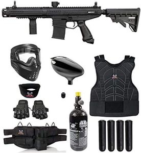 Maddog Tippmann Stormer Elite Dual Fed Protective HPA Paintball Gun Marker Starter Package - Black
