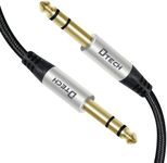 DTECH 5 Feet 1/4 Inch TRS Cable Quarter Straight 6.35mm Male Jack Stereo Audio Interconnect Cord Balanced 1/4 to 1/4 Instrument Cable for Electric Guitar Amplifier Bass Studio Audio Monitor Mixer