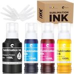 Hiipoo 440ML Sublimation Ink Refilled Bottles Compatible for Epson ET2400 ET2720 ET2760 ET2750 ET4800 ET-2800 ET-2803 ET-2850 Inkjet Printers Heat Press Transfer on Mugs T-Shirts