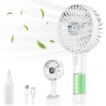 Handheld Fan with Water Mist Spray-Portable Hand Fan Rechargeable Battery Powered,Usb Mini Small Silent Personal Powerful Hand Held Fans,Little Handbag Pocket Child Safe Fan,Outdoor Cool Travel Fan