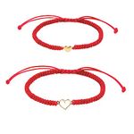 Mother Daughter Bracelets Mother Daughter Matching Adjustable Heart Bracelets Set of 2 Red String