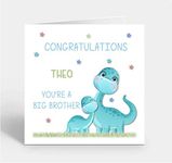 Personalised Congratulations on Becoming A Big Brother Card You're A Big Brother Card New Sibling New Baby Dinosaurs Card