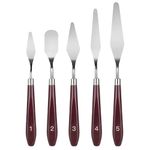 Lakeer 5 Pcs Palette Knives Set - With Stainless Steal Head & Wooden Handel | Painting Spatula Knife For Oil Paint, Gesso, Plaster, Acrylic Painting