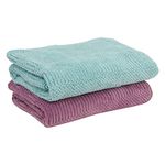 UrbanLeaf Microfiber Large Bath Towel | Quick Dry Super Absorbent - Bath Towel For Men And Women | Light Green & Purple | Towel For Bath, Travel, Gym, Beach, Pool, And Yoga (70 X 140 Cms), 250 TC