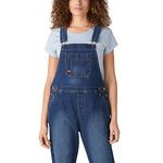 Dickies Women's Denim Boyfriend Bib Overall, Retro Stonewash, Medium